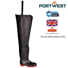 Portwest Safety Waders Waterproof FLY Coarse Fishing Muck PVC/Nitrile Wader Size