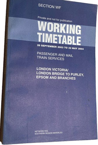 Railway working timetables - railway,