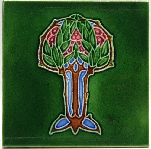 Art nouveau fireplace tile - art,