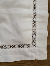 Antique Cotton Linen 2 Pillowcases Lace Insert Pillow Cases Shabby Chic Bohemian