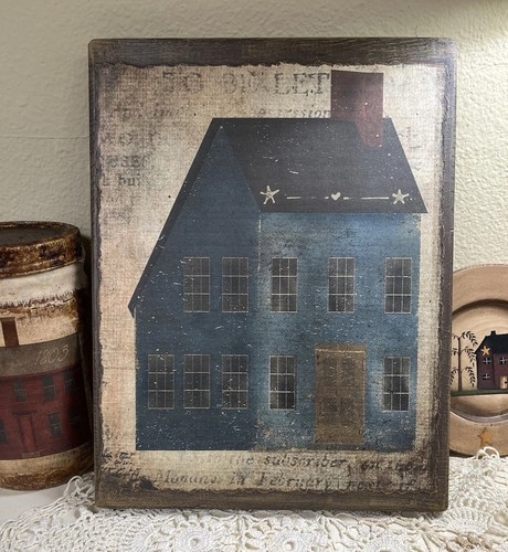 Salt box house folk art - salt,