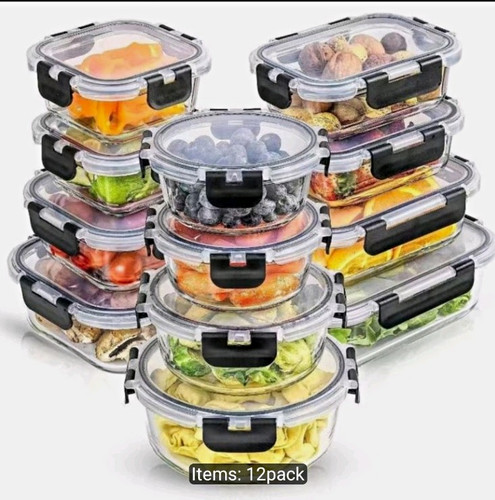 Pack glass food storage - 12-pack,