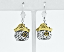 925 Sterling Silver Day of Dead Sugar Skull Cat Kitty LeverBack Dangle Earrings