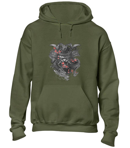 Samurai dragon hoody hoodie - samurai,