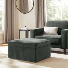 Dusk Soho Slate Velvet Ottoman Storage Pouffe RRP £119