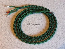 Cut from an unused reel. Green GPO Braided handset telephone cord. Genuine
