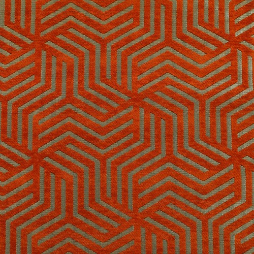 Orange geometric chenille - geometric,