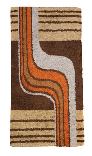 German mid century rug brown - german, mid-century