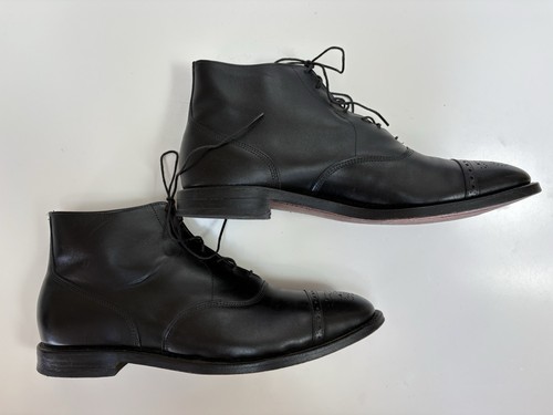 Men black leather cap - black,
