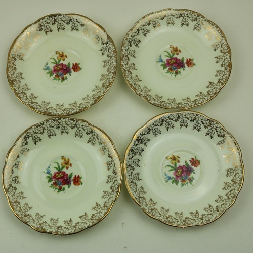 Foley chintz saucers - chintz, 4x
