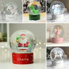 Personalised Snow Globe Christmas Kids Childrens Gift 1st Xmas Birthday Girl Boy