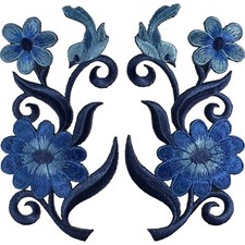 Pair of Iron On Sew On Blue