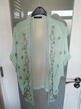 Primark Pastal Green Sequin And Pearl Kimono Size Small