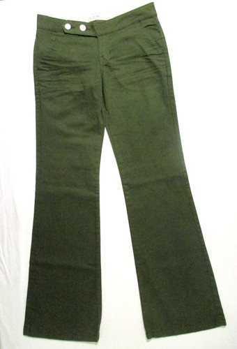 Zara trf denim green flare - zara,