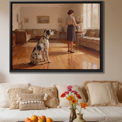 Great dane dog oil painting - great,