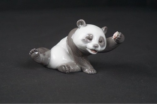 Lladro panda pink flower