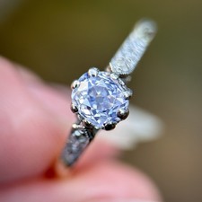 18ct Gold 0.51ct Old Mine Cut Diamond Solitaire Engagement Ring