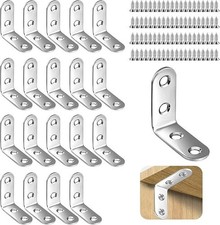 100pcs Heavy Duty Right Angle Brackets Stainless Steel Corner Braces Shelf Metal