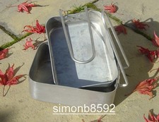 Aluminium Mess Tin Set, British Army Issue Folding Handles, 2 Tins Cook Set