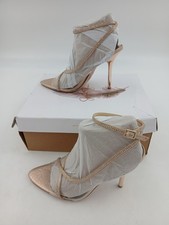 Jessica Simpson Shoes Womens Size 7.5M JS-Novina Heels Strappy Clear Champagne