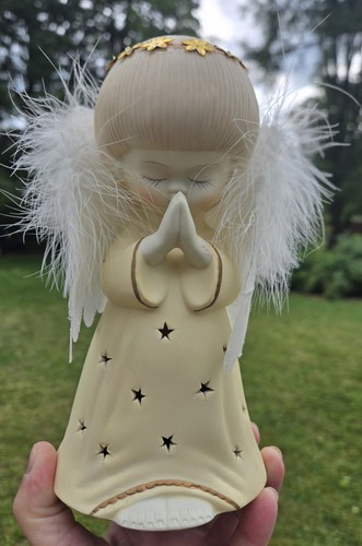 Vintage ceramic angel fiber - ceramic,