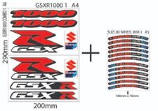 SUZUKI GSXR 1000 Manufacturer Logos & Wheel Rim Stickers Decals Emblems Kit Pack