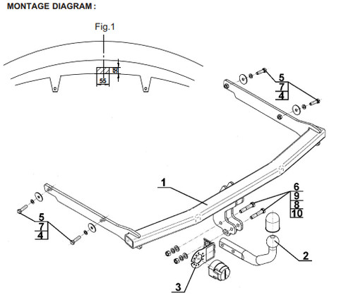 Swan neck tow - bar, mazda