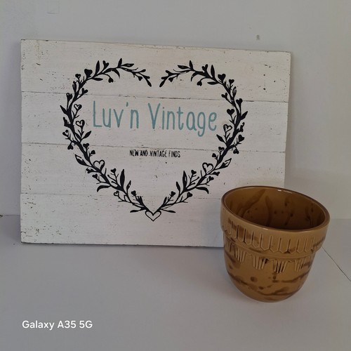 Vintage pottery brown drip - pottery,
