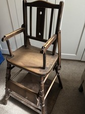 Antique Metamorphic Wooden High Chair /Play Chair - Vintage Retro