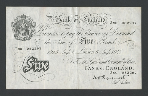 Bank england note - of, 1945