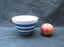 Vintage English blue & white striped Christmas pudding bowl basin No 36