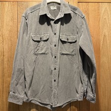L L bean corduroy Overshirt L Grey Chore Shirt Heritage Outdoors