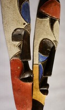 'Antique Pair of African tribal masks Fang Ngil tribe of Gabon 'Picasso style!'
