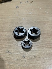 Three Vintage Used UNF Imperial Hexagonal Die Nuts. 