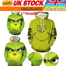 Christmas Grinch's 3D Print Hoodie Sweatshirt Men Women Hooded Pullover XmasTop!