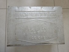 WALLS Ice Cream Aluminium Tin Box Garden Planter Mid-Century Vintage 12x16x9 