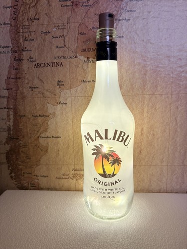 Upcycled malibu bottle light - upcycled,