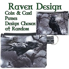 Raven Crow Moon Forest Coin Purse Cash Money Wallet Cotton.