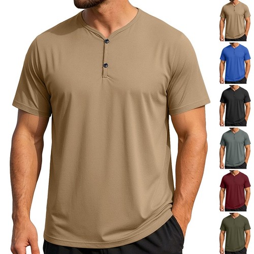 Men casual short sleeve - casual, henley