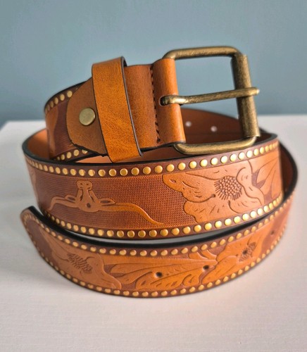 Western brown cowboy belt - brown,