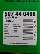 crosland cabin pollen filter 507 44 0498 C040425C, VW, Audi, Seat, Skoda, cheap
