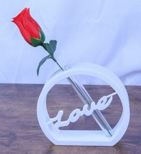 Love Single Rose Vase White