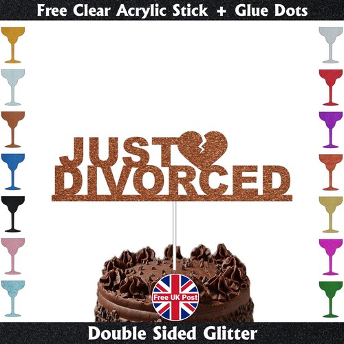 Divorced glitter cake topper - glitter,