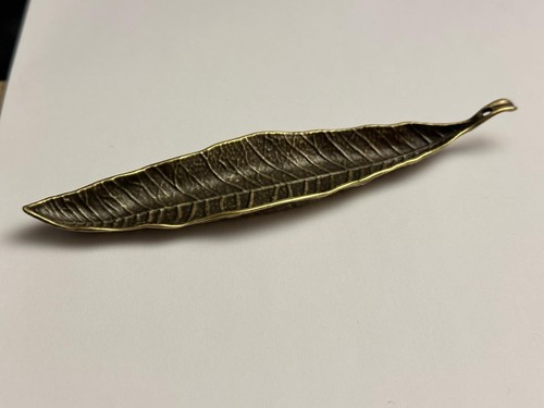 Vintage brass leaf ornament - leaf,