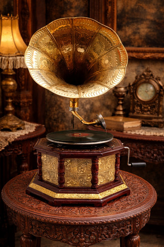 Antique gramophone fully - antique,