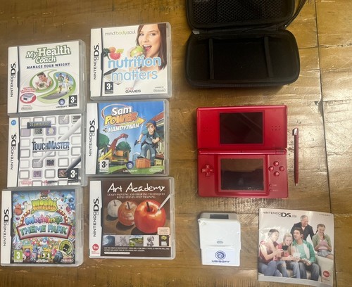 Nintendo red handheld game - handheld,