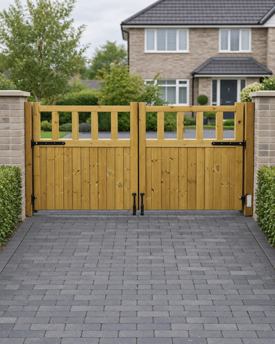 Cottage double driveway gates - double,