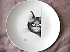 Albert Dubout  Cat Mouse Dinner Plate - sweet eyes