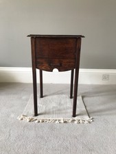 Antique wooden sewing box on