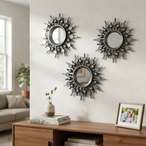 Vintage sunburst round mirrors - vintage,
